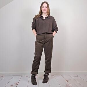 Vintage Y2K Polo Sweater Chocolate Brown 2XL Tall